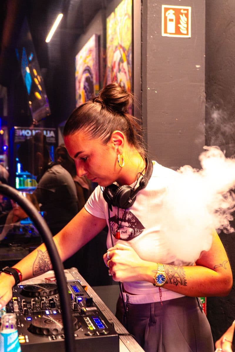 DJ set with fire show at the All in One Bar