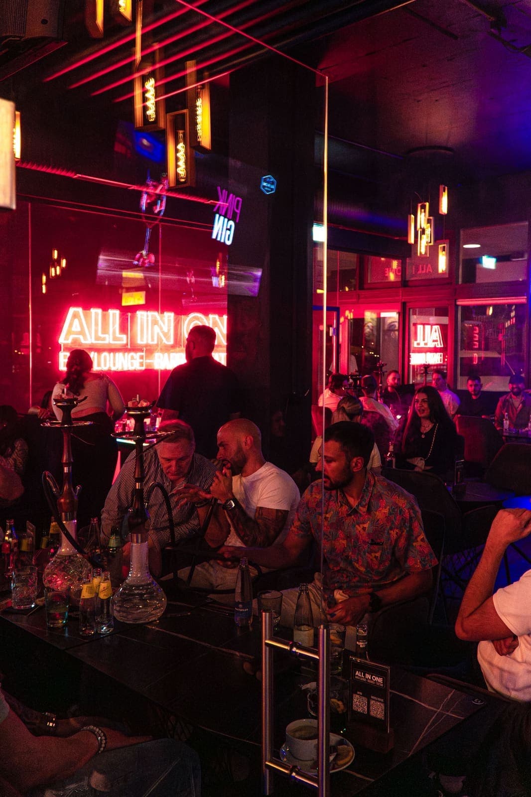 The crowd at the All in One Bar